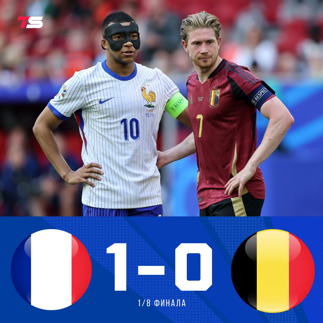 Франция нанесла ДВА удара в створ ворот сборной Бельгии, но вышла в четвертьфинал Евро-2024.  Евро-2024. 1/8 финала.  Франция – Бельгия – 1:0  0:0  Гол: Вертонген, 85’  автогол .
